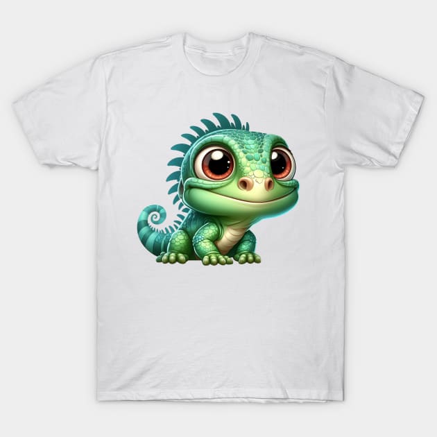 Baby Iguana Illustration T-Shirt by Dmytro